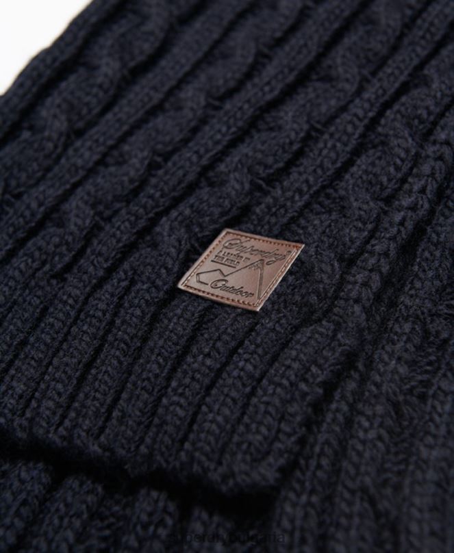 Superdry аксесоари N00H6409 военноморски флот мъже траулер кабелен шал
