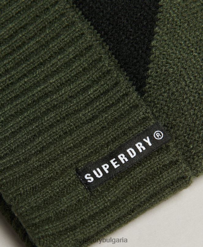 Superdry аксесоари N00H1394 зелено мъже снежна шапка с маншет