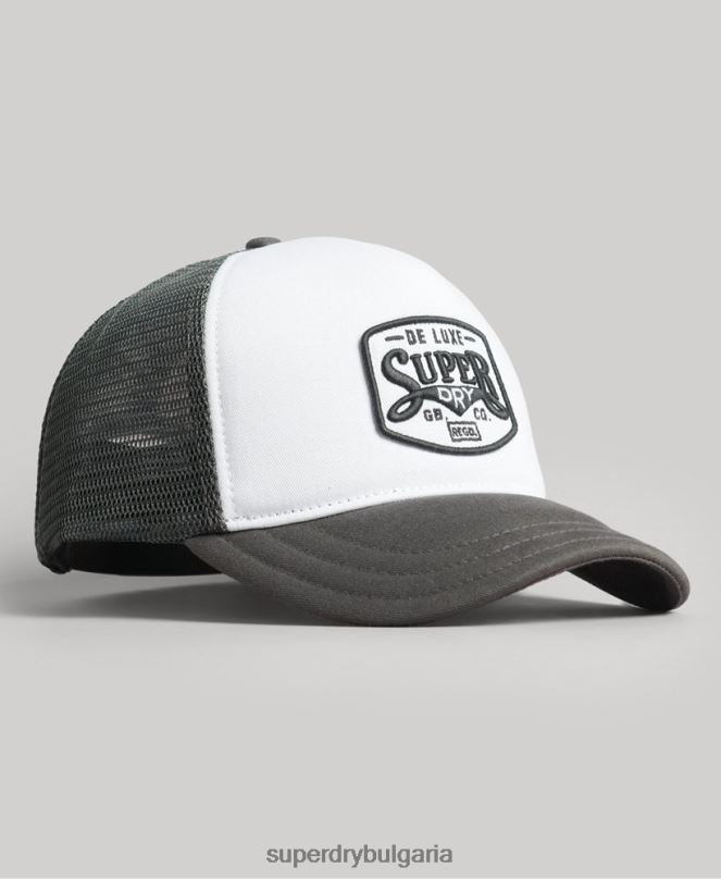 Superdry аксесоари N00H1594 бяло мъже класическа шапка на шофьор на камион