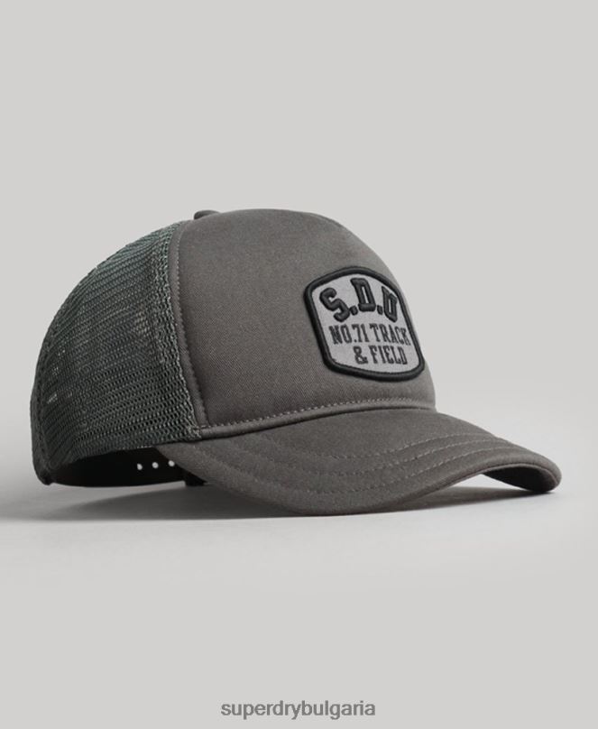 Superdry аксесоари N00H1603 тъмно сив мъже класическа шапка на шофьор на камион