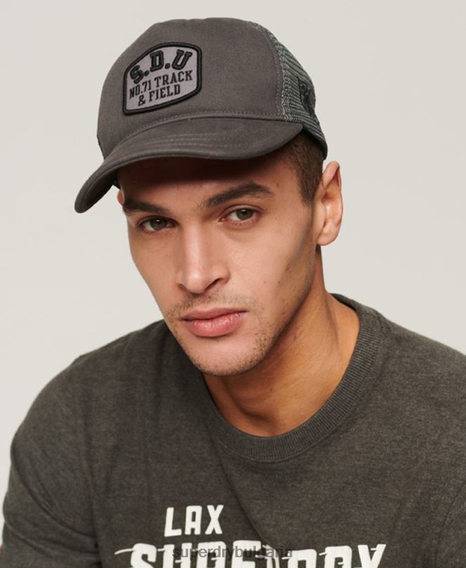 Superdry аксесоари N00H1603 тъмно сив мъже класическа шапка на шофьор на камион