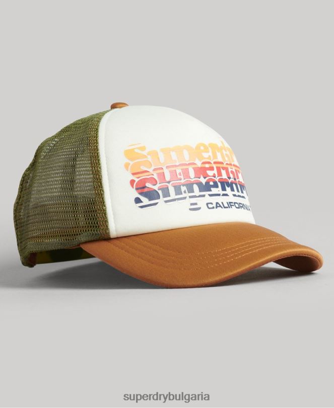 Superdry аксесоари N00H1604 бяло мъже ретро шапка на шофьор на камион