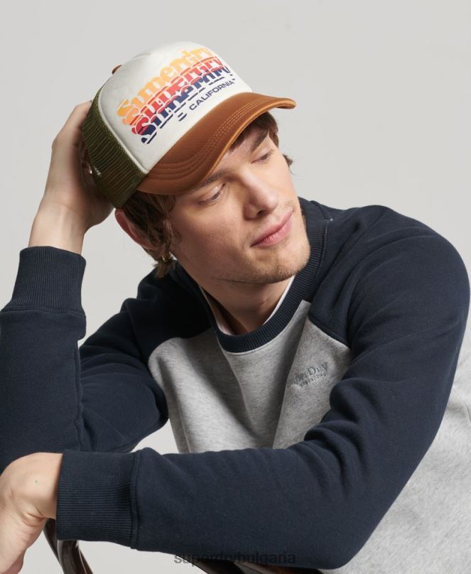 Superdry аксесоари N00H1604 бяло мъже ретро шапка на шофьор на камион