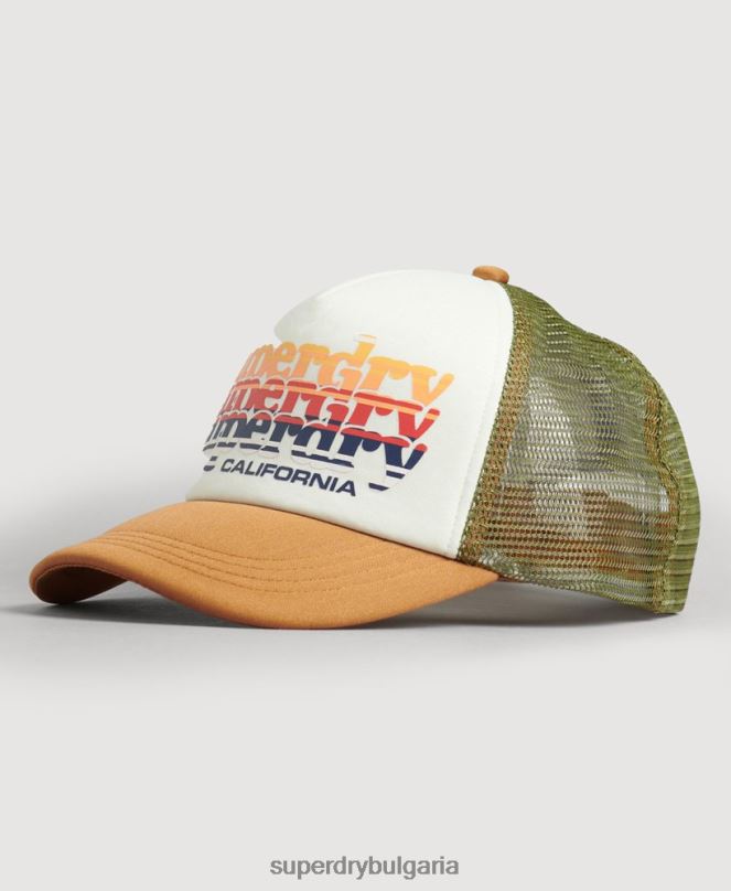 Superdry аксесоари N00H1604 бяло мъже ретро шапка на шофьор на камион