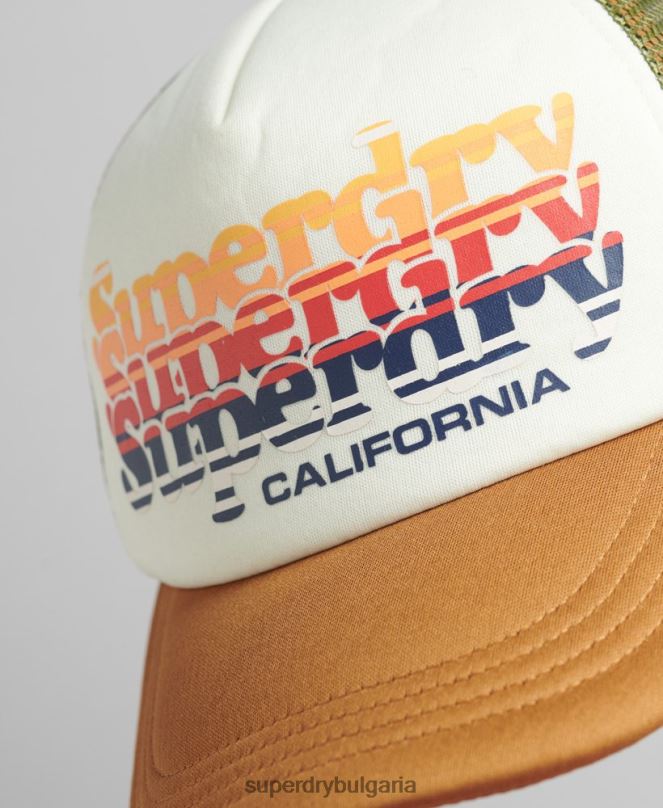 Superdry аксесоари N00H1604 бяло мъже ретро шапка на шофьор на камион