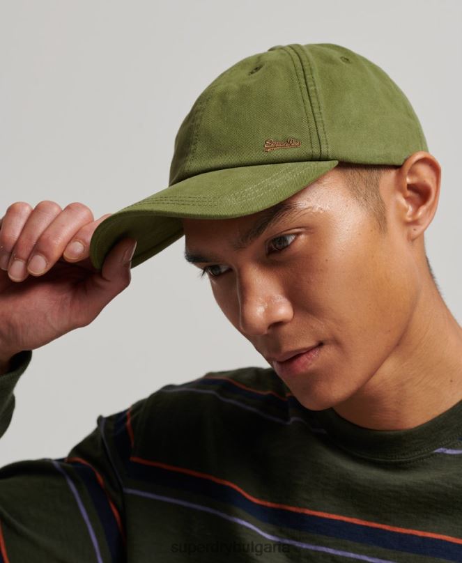 Superdry аксесоари N00H1615 каки мъже ретро бродирана шапка