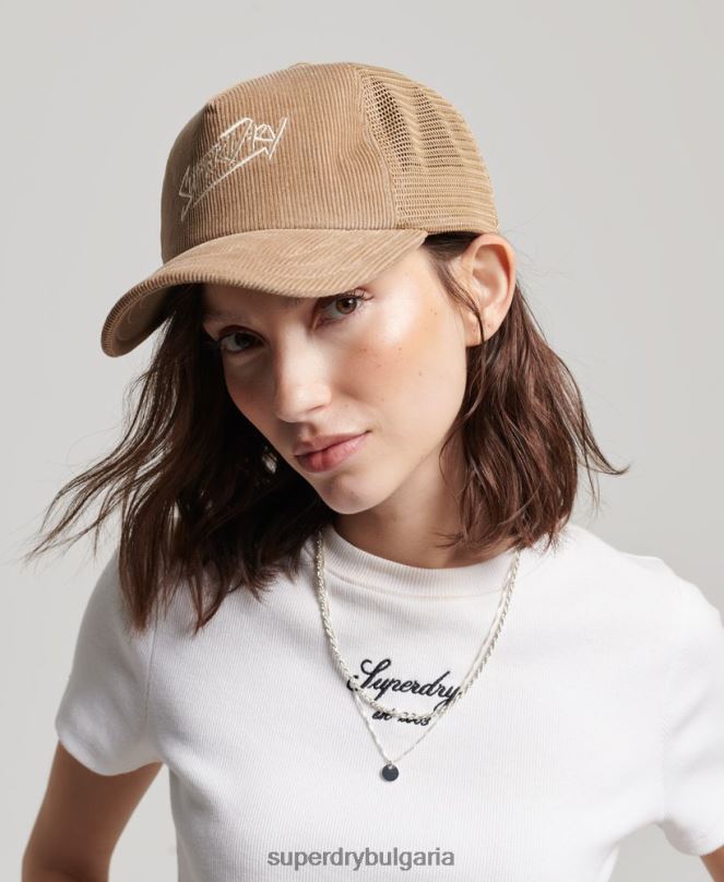 Superdry аксесоари N00H1623 кафяво мъже винтидж маркова капачка с шнур