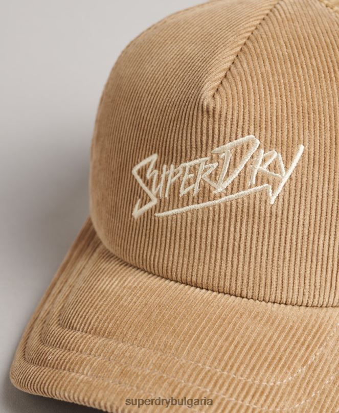 Superdry аксесоари N00H1623 кафяво мъже винтидж маркова капачка с шнур