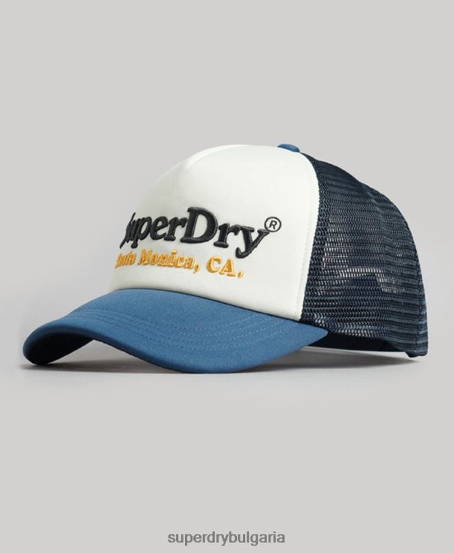Superdry аксесоари N00H1624 бяло мъже ретро шапка на шофьор на камион