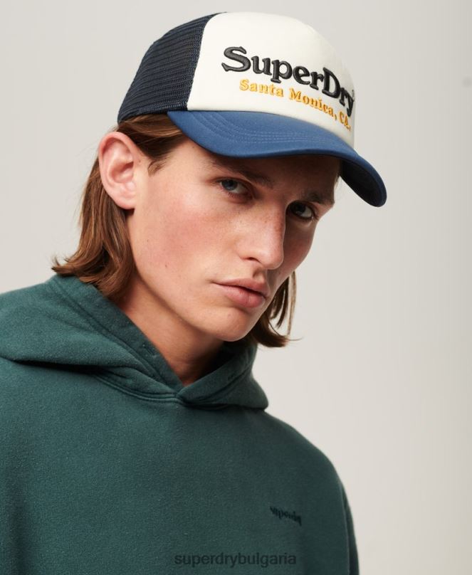 Superdry аксесоари N00H1624 бяло мъже ретро шапка на шофьор на камион