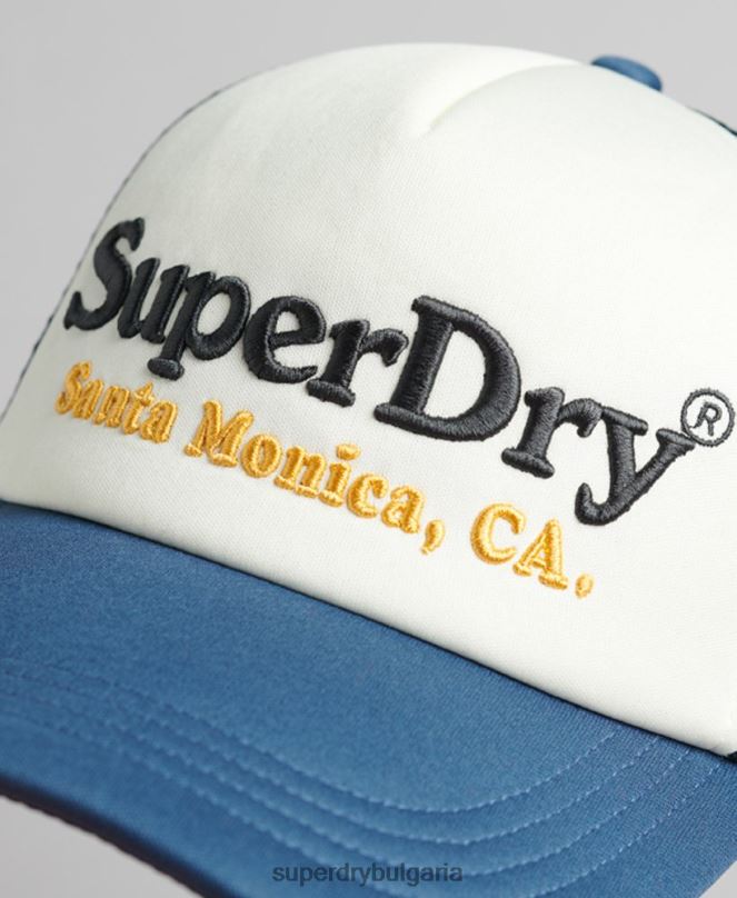 Superdry аксесоари N00H1624 бяло мъже ретро шапка на шофьор на камион