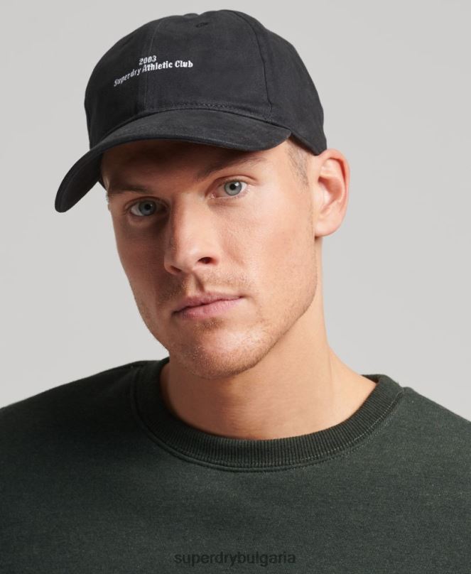 Superdry аксесоари N00H1626 черен мъже основна бейзболна шапка