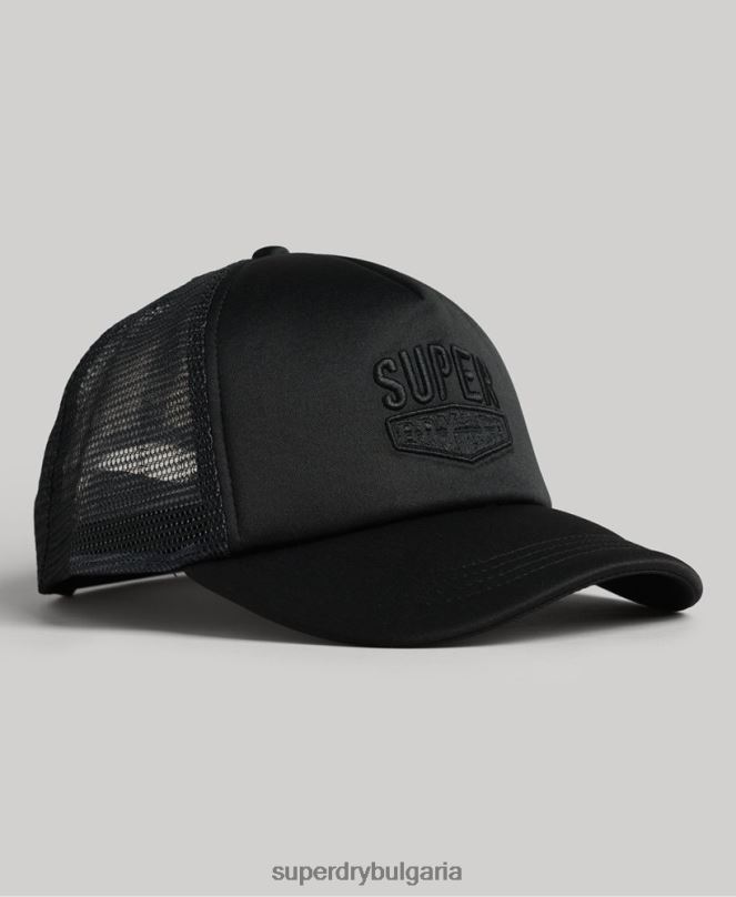Superdry аксесоари N00H1629 черен мъже ретро шапка на шофьор на камион