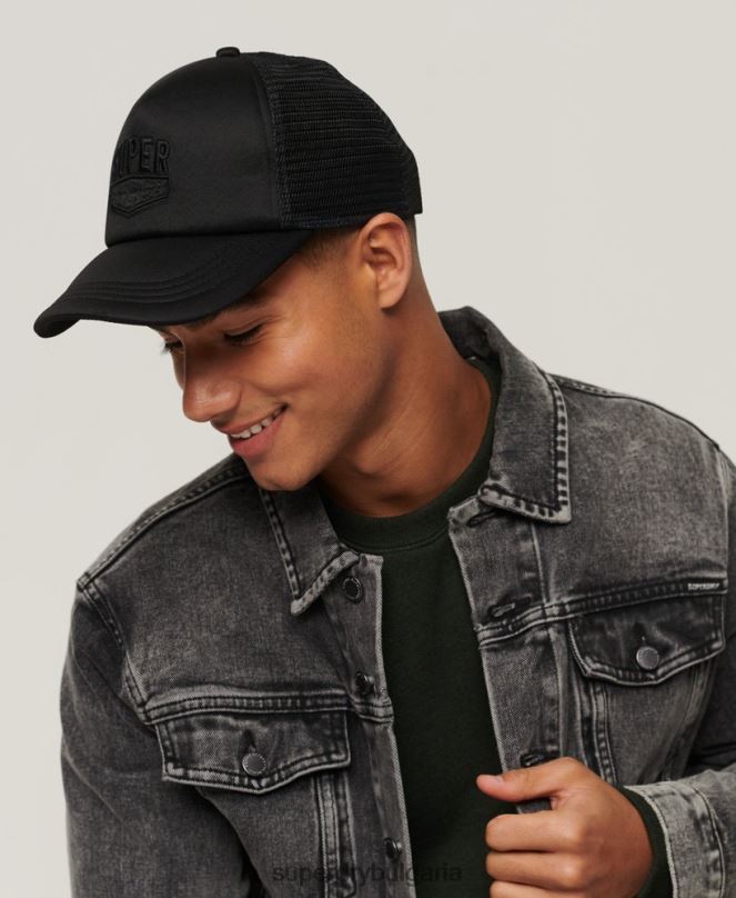 Superdry аксесоари N00H1629 черен мъже ретро шапка на шофьор на камион
