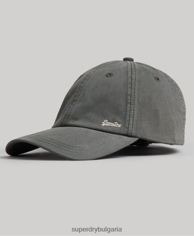 Superdry аксесоари N00H1641 тъмно сив мъже ретро бродирана шапка