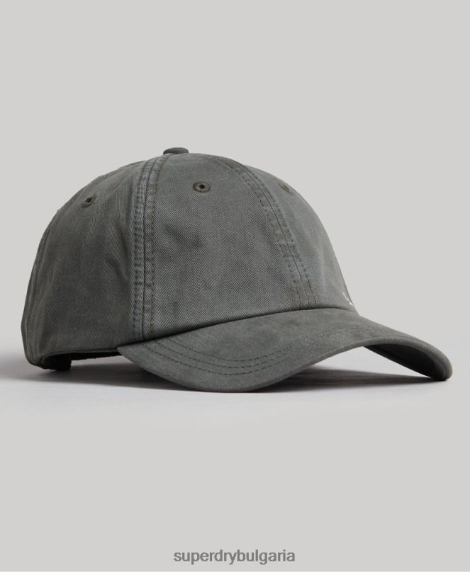 Superdry аксесоари N00H1641 тъмно сив мъже ретро бродирана шапка