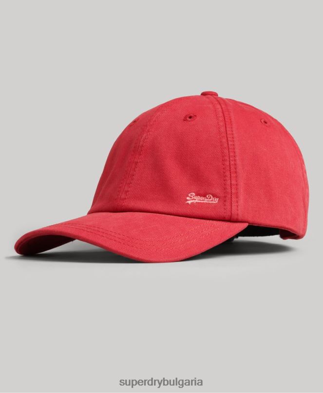 Superdry аксесоари N00H1644 червен мъже ретро бродирана шапка