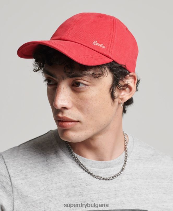 Superdry аксесоари N00H1644 червен мъже ретро бродирана шапка