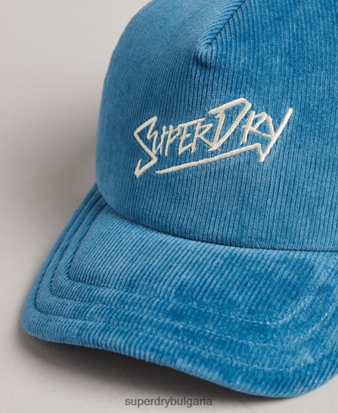 Superdry аксесоари N00H1645 син мъже винтидж маркова капачка с шнур