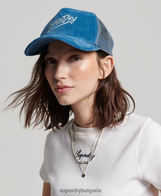 Superdry аксесоари N00H1645 син мъже винтидж маркова капачка с шнур