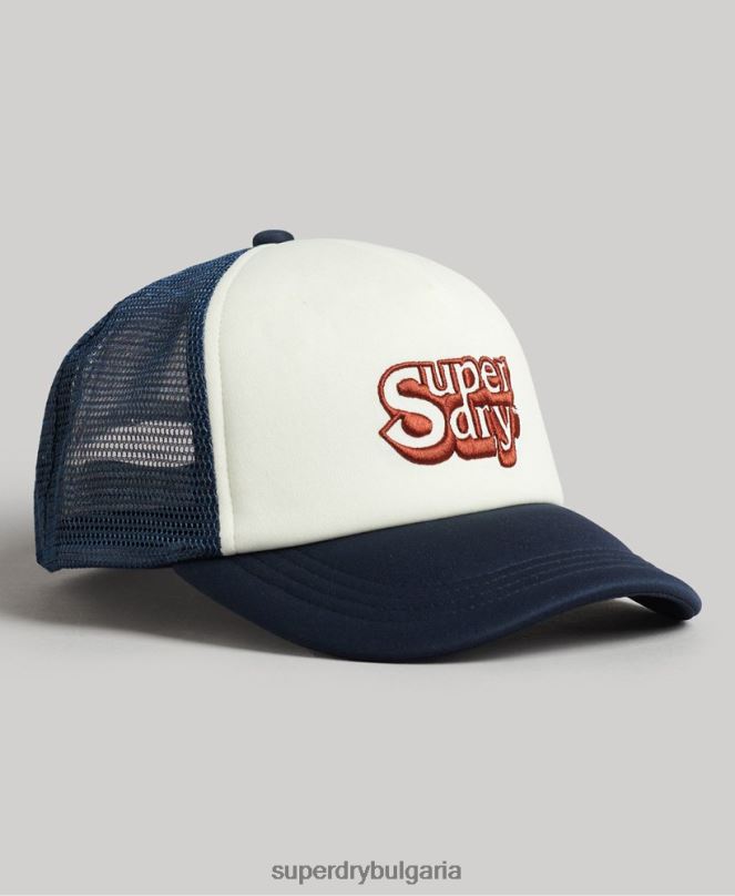Superdry аксесоари N00H1651 бяло мъже ретро шапка на шофьор на камион