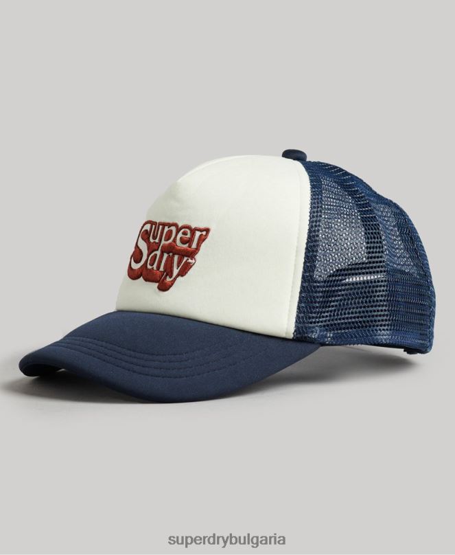 Superdry аксесоари N00H1651 бяло мъже ретро шапка на шофьор на камион