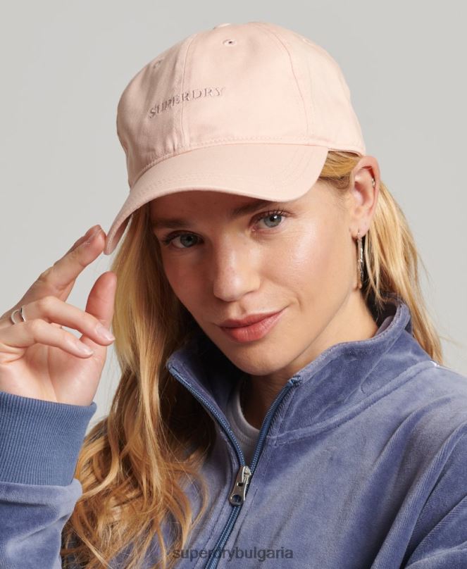 Superdry аксесоари N00H1657 розово мъже основна бейзболна шапка