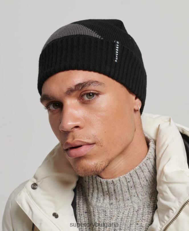 Superdry аксесоари N00H1695 черен мъже снежна шапка с маншет