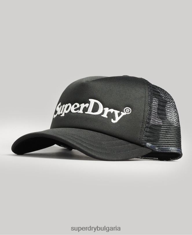 Superdry аксесоари N00H1708 тъмно сив мъже графична шапка на шофьор на камион
