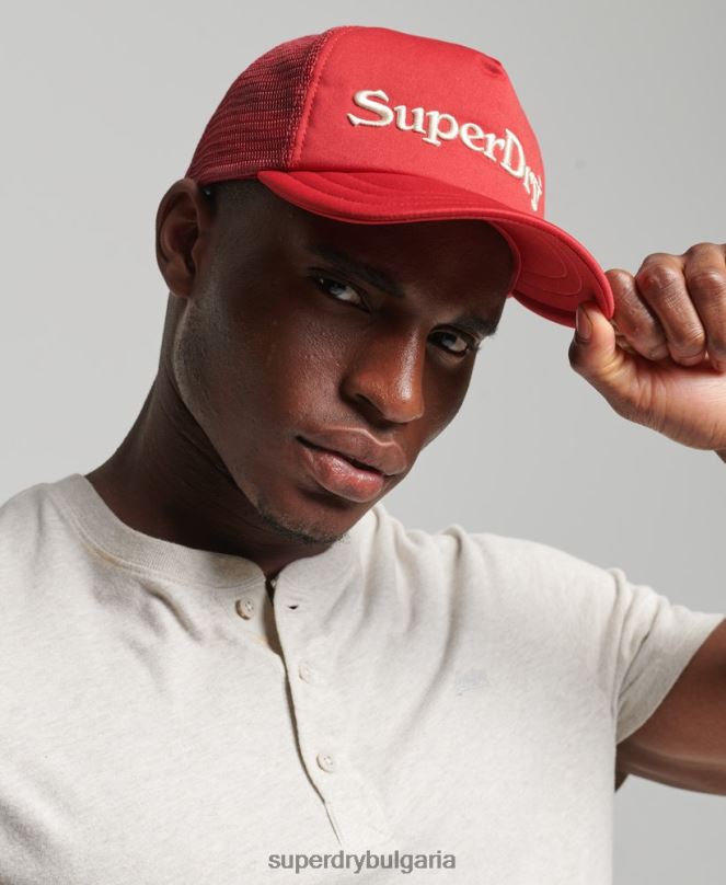 Superdry аксесоари N00H1709 червен мъже графична шапка на шофьор на камион