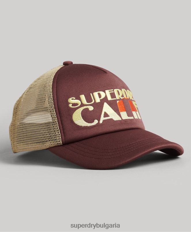 Superdry аксесоари N00H1714 кафяво мъже ретро шапка на шофьор на камион