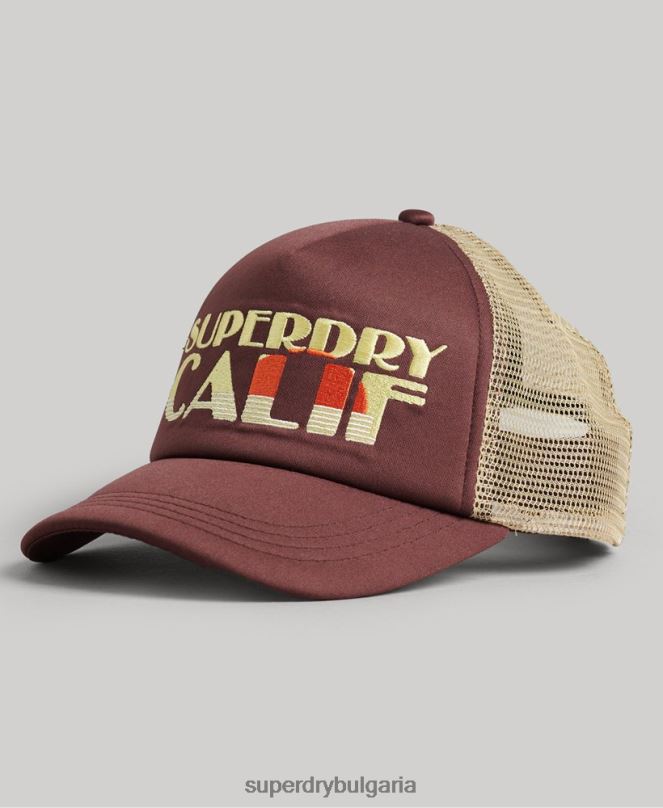 Superdry аксесоари N00H1714 кафяво мъже ретро шапка на шофьор на камион