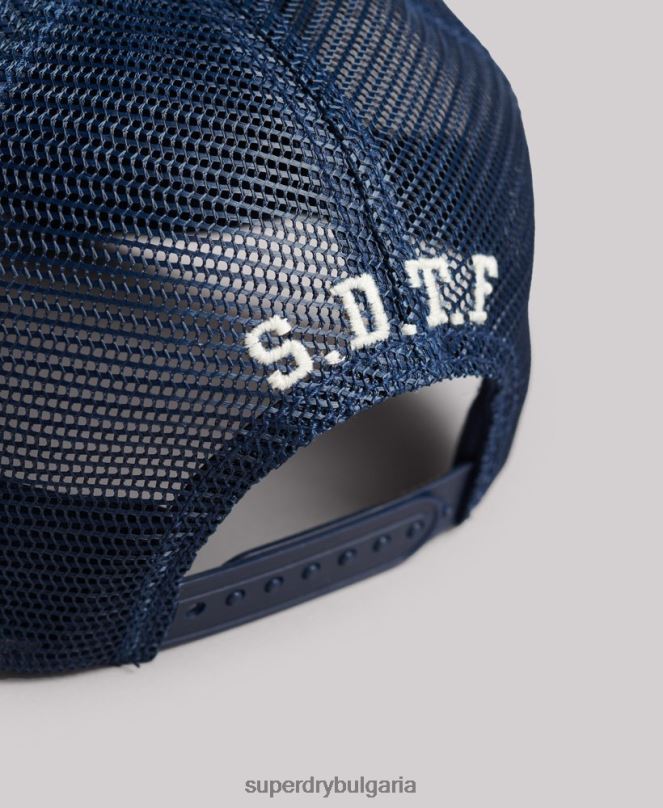 Superdry аксесоари N00H1735 тъмно синьо мъже класическа шапка на шофьор на камион