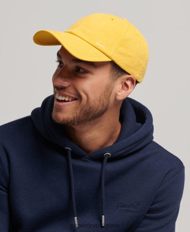 Superdry аксесоари N00H1748 жълто мъже ретро бродирана шапка
