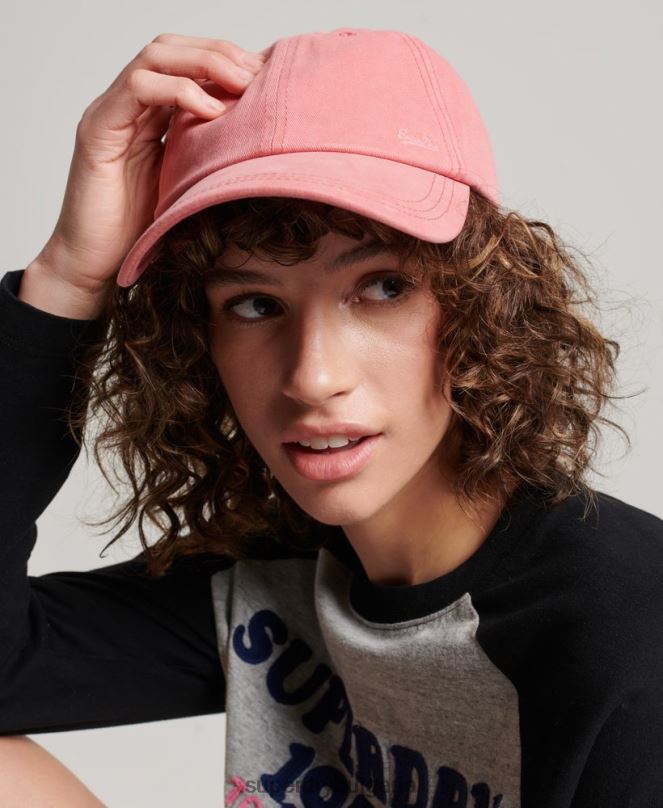 Superdry аксесоари N00H1774 корал мъже ретро бродирана шапка