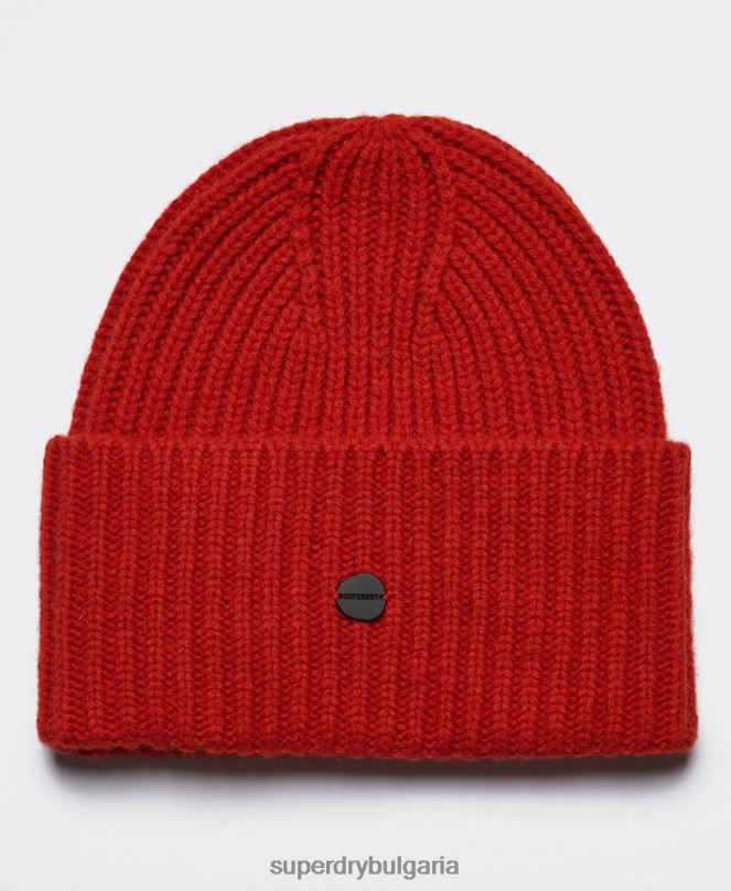 Superdry аксесоари N00H1784 оранжево мъже Studios Premium оребрена шапка