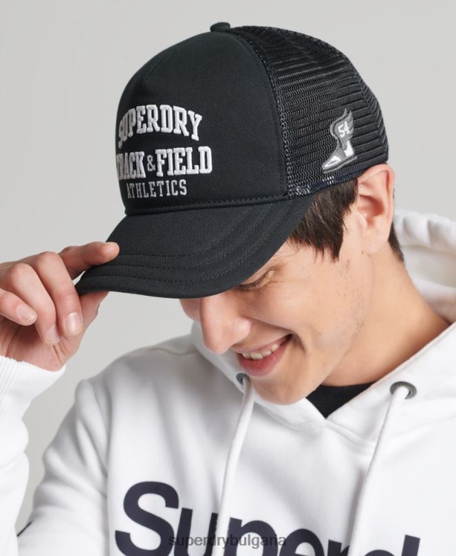 Superdry аксесоари N00H1790 черен мъже класическа шапка на шофьор на камион