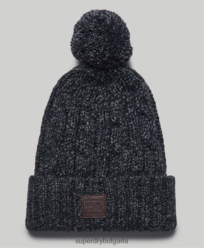 Superdry аксесоари N00H1806 тъмно сив мъже траулер кабелна шапка