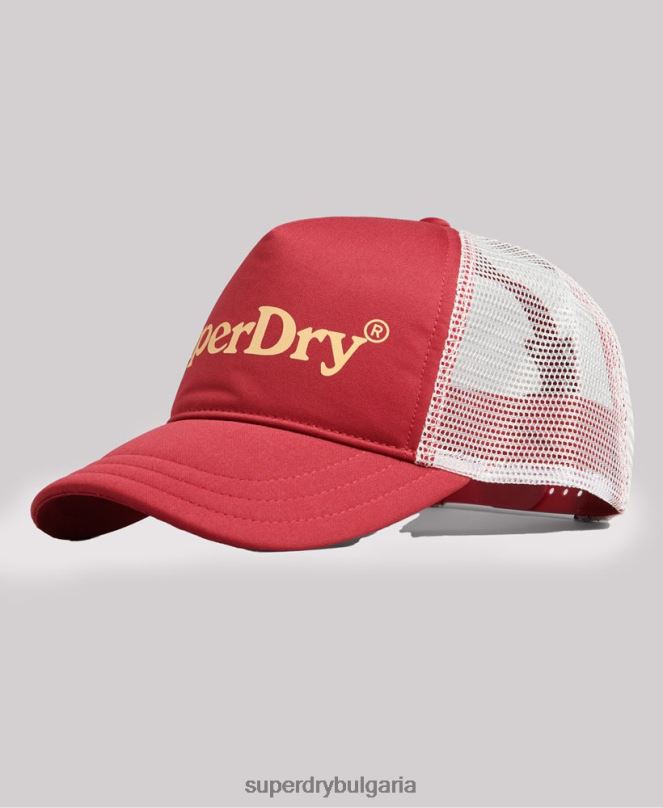 Superdry аксесоари N00H6367 червен мъже ретро графична шапка на шофьор на камион
