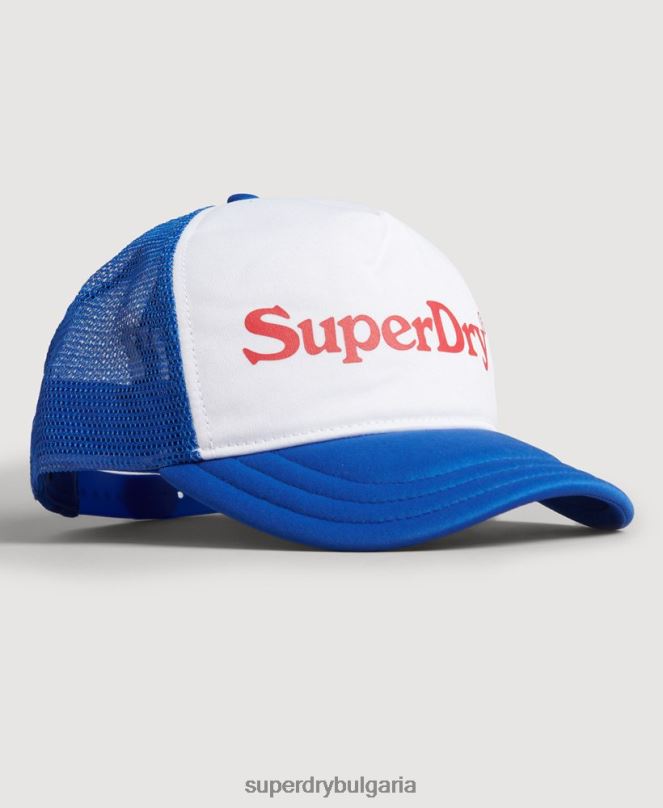 Superdry аксесоари N00H6378 син мъже ретро графична шапка на шофьор на камион