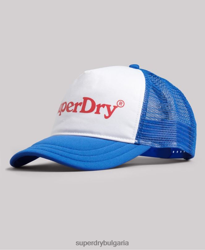 Superdry аксесоари N00H6378 син мъже ретро графична шапка на шофьор на камион