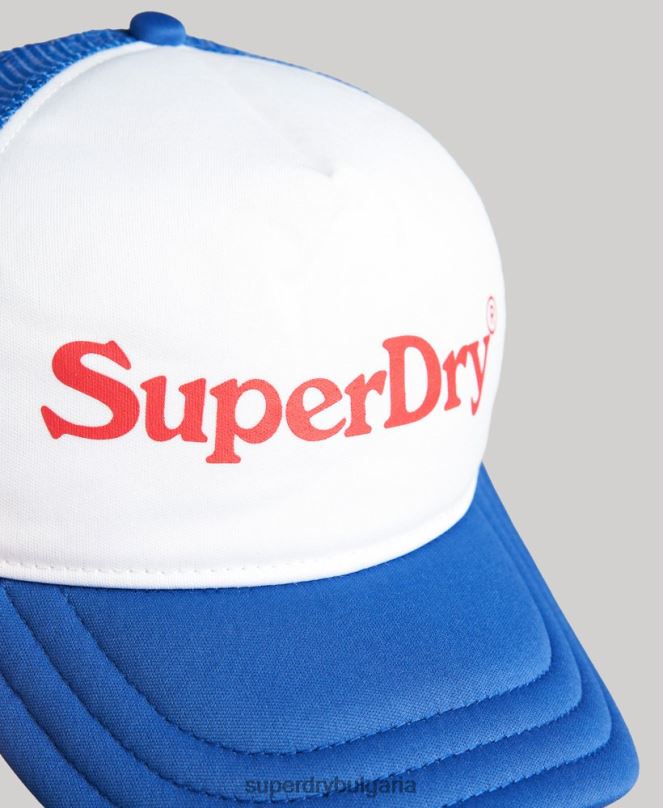 Superdry аксесоари N00H6378 син мъже ретро графична шапка на шофьор на камион