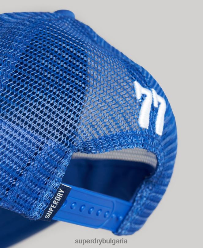 Superdry аксесоари N00H6378 син мъже ретро графична шапка на шофьор на камион