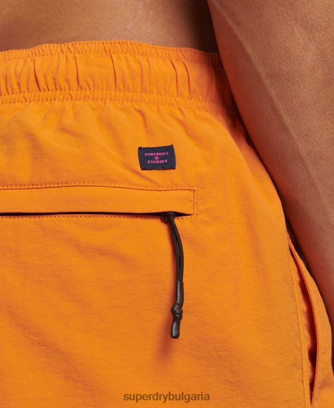 Superdry облекло N00H102 оранжево мъже рециклирани бански шорти