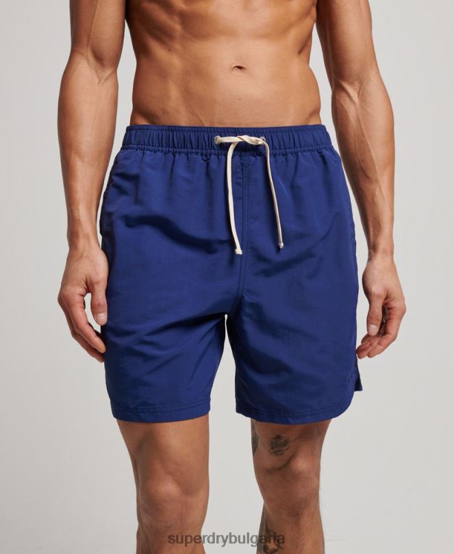 Superdry облекло N00H106 син мъже рециклирани бански шорти ripstop