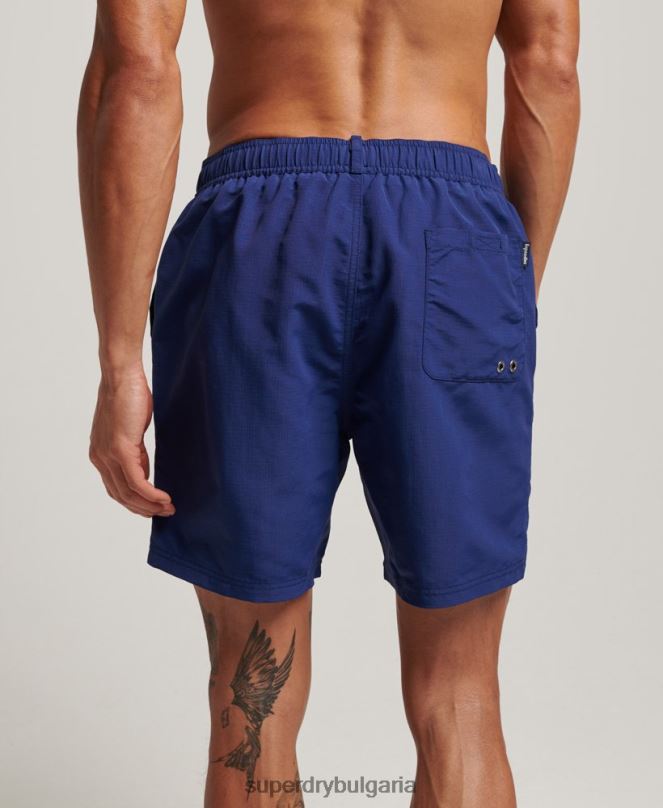 Superdry облекло N00H106 син мъже рециклирани бански шорти ripstop