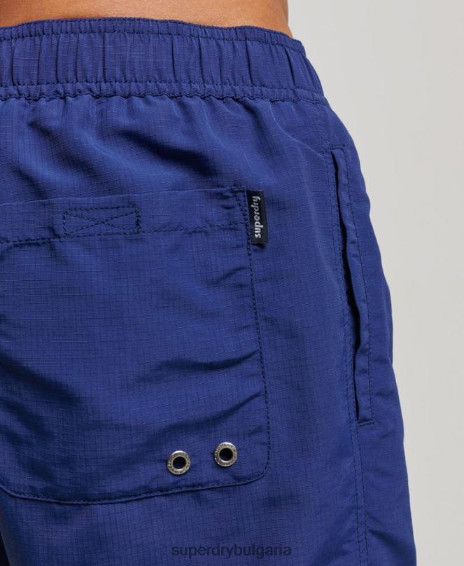 Superdry облекло N00H106 син мъже рециклирани бански шорти ripstop