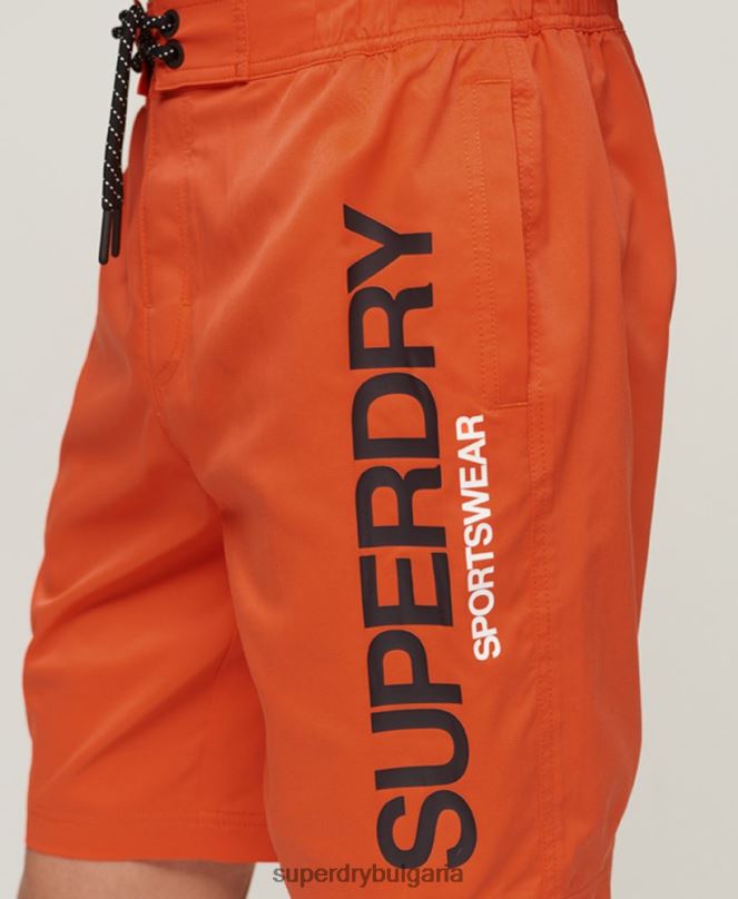 Superdry облекло N00H13 оранжево мъже спортно облекло рециклирани шорти