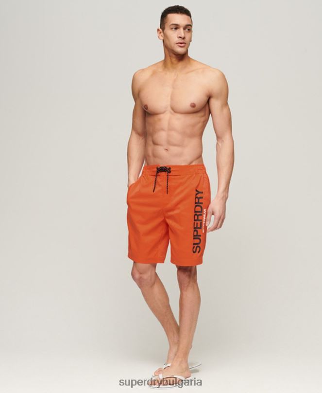 Superdry облекло N00H13 оранжево мъже спортно облекло рециклирани шорти