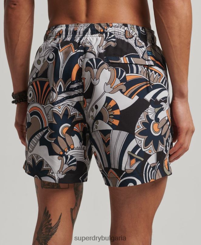 Superdry облекло N00H386 черен мъже рециклирани бански шорти